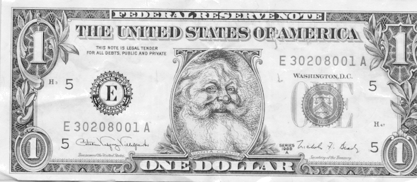 SANTA CLAUS DOLAR BILL!!!!!!!!!!!!